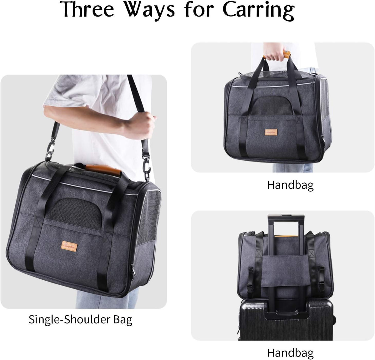Portable Cat Carrier Bag - Airline Approved Soft-Sided Pet Transport for Cats and Small Dogs with Shoulder Strap, Removable Mat, and Pet Bowl