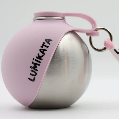 Lumikata 2-in-1 Portable Dog Water Bottle - 10oz Stainless Steel with Silicone Foldable Bowl, Leak-Proof Design for Small Dogs, Ideal for Walking and Feeding