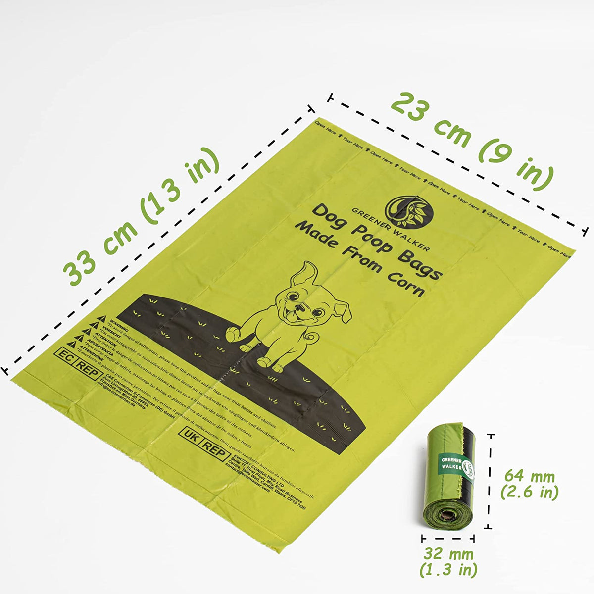 Premium Extra Thick Dog Waste Bags - 540 Count, 100% Leak Proof, Deep Green