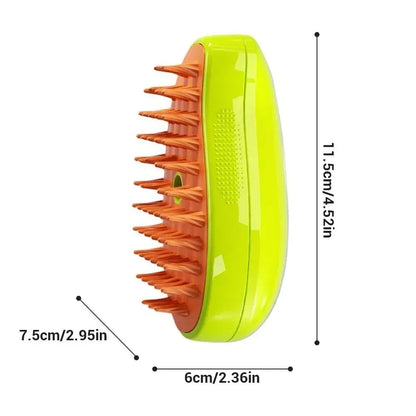 3-in-1 Electric Pet Grooming Tool: Steamy Brush with Sprayer for Massage and Shedding Control for Cats and Dogs