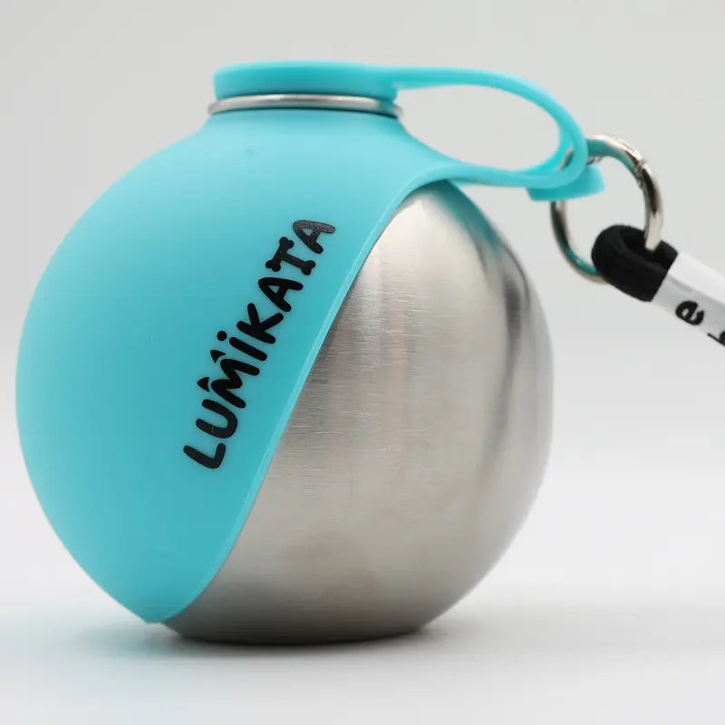Lumikata 2-in-1 Portable Dog Water Bottle - 10oz Stainless Steel with Silicone Foldable Bowl, Leak-Proof Design for Small Dogs, Ideal for Walking and Feeding