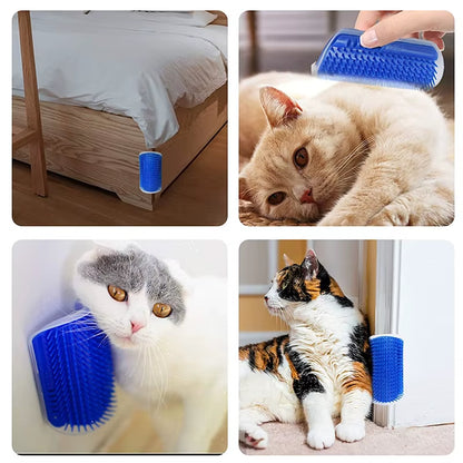 Professional Cat Grooming Brush with Corner Scraper for Hair Removal and Scratching, Removable Design for Kittens and Cats