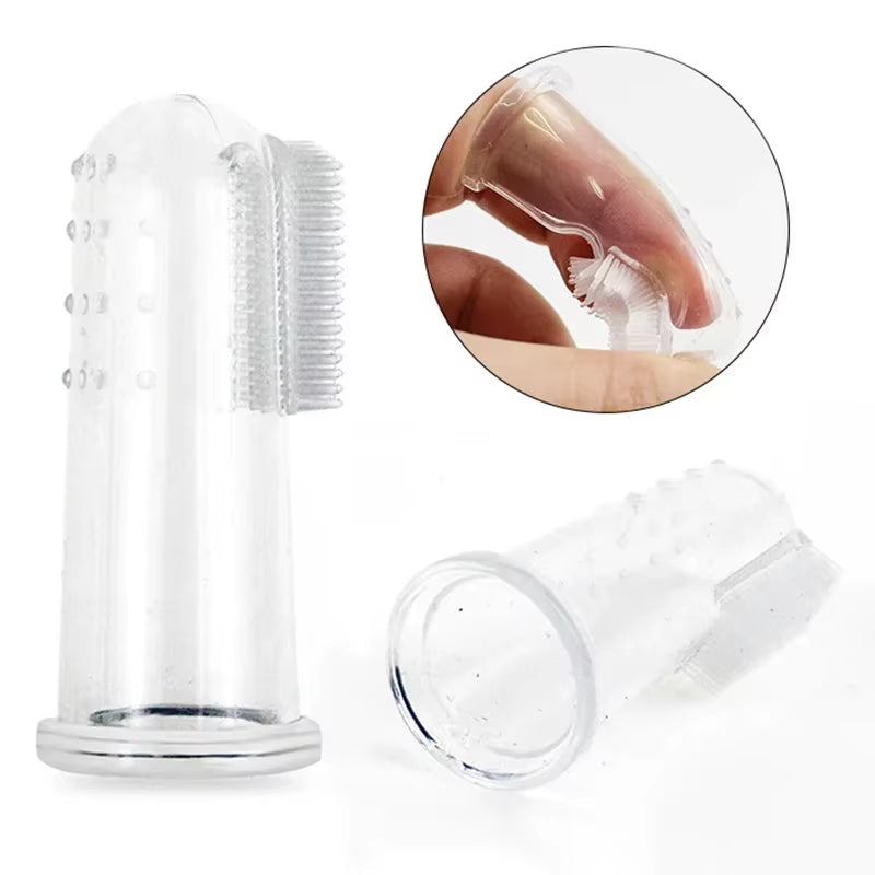 Premium Silicone Pet Finger Toothbrush for Dogs and Cats - Effective Bad Breath and Tartar Control Cleaning Tool