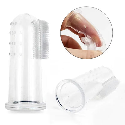 Premium Silicone Pet Finger Toothbrush for Dogs and Cats - Effective Bad Breath and Tartar Control Cleaning Tool