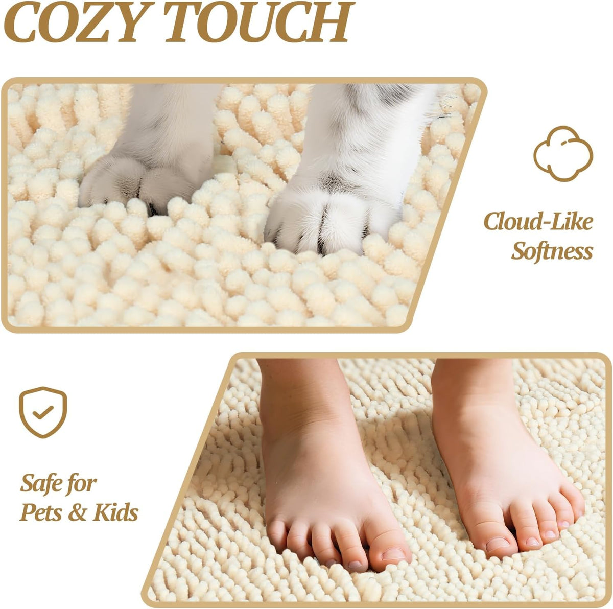 Absorpmax Mud-Resistant Dog Door Mat, 31" x 20", Beige