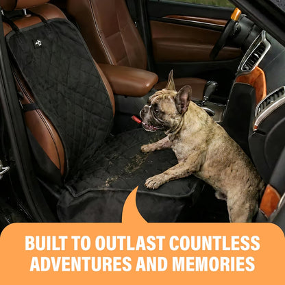 Waterproof Dog Car Seat Cover - Front Seat Protector for SUVs, Trucks, and Sedans - Universal Fit Pet Safety Travel System in Beige