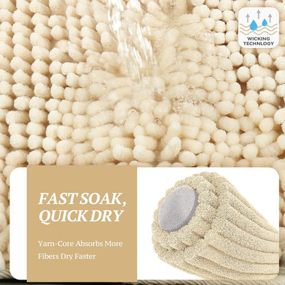Absorpmax Mud-Resistant Dog Door Mat, 31" x 20", Beige