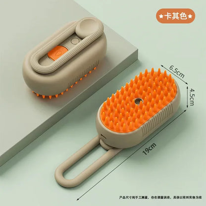3-in-1 Electric Pet Grooming Tool: Steamy Brush with Sprayer for Massage and Shedding Control for Cats and Dogs