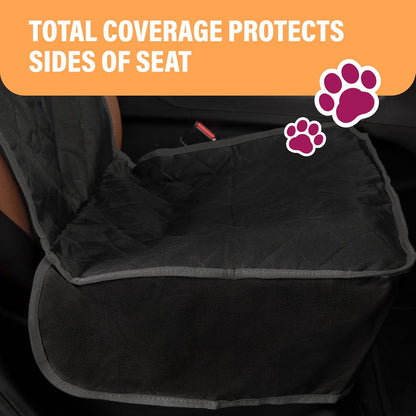 Waterproof Dog Car Seat Cover - Front Seat Protector for SUVs, Trucks, and Sedans - Universal Fit Pet Safety Travel System in Beige