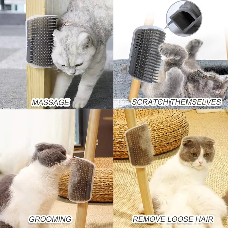 Professional Cat Grooming Brush with Corner Scraper for Hair Removal and Scratching, Removable Design for Kittens and Cats