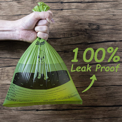 Premium Extra Thick Dog Waste Bags - 540 Count, 100% Leak Proof, Deep Green