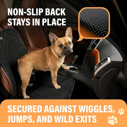 Waterproof Dog Car Seat Cover - Front Seat Protector for SUVs, Trucks, and Sedans - Universal Fit Pet Safety Travel System in Beige