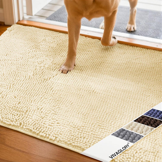 Absorpmax Mud-Resistant Dog Door Mat, 31" x 20", Beige