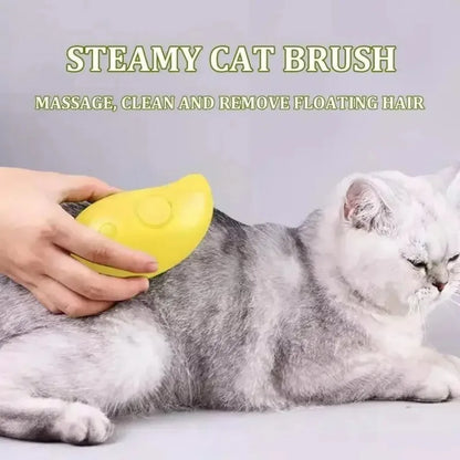 3-in-1 Electric Pet Grooming Tool: Steamy Brush with Sprayer for Massage and Shedding Control for Cats and Dogs