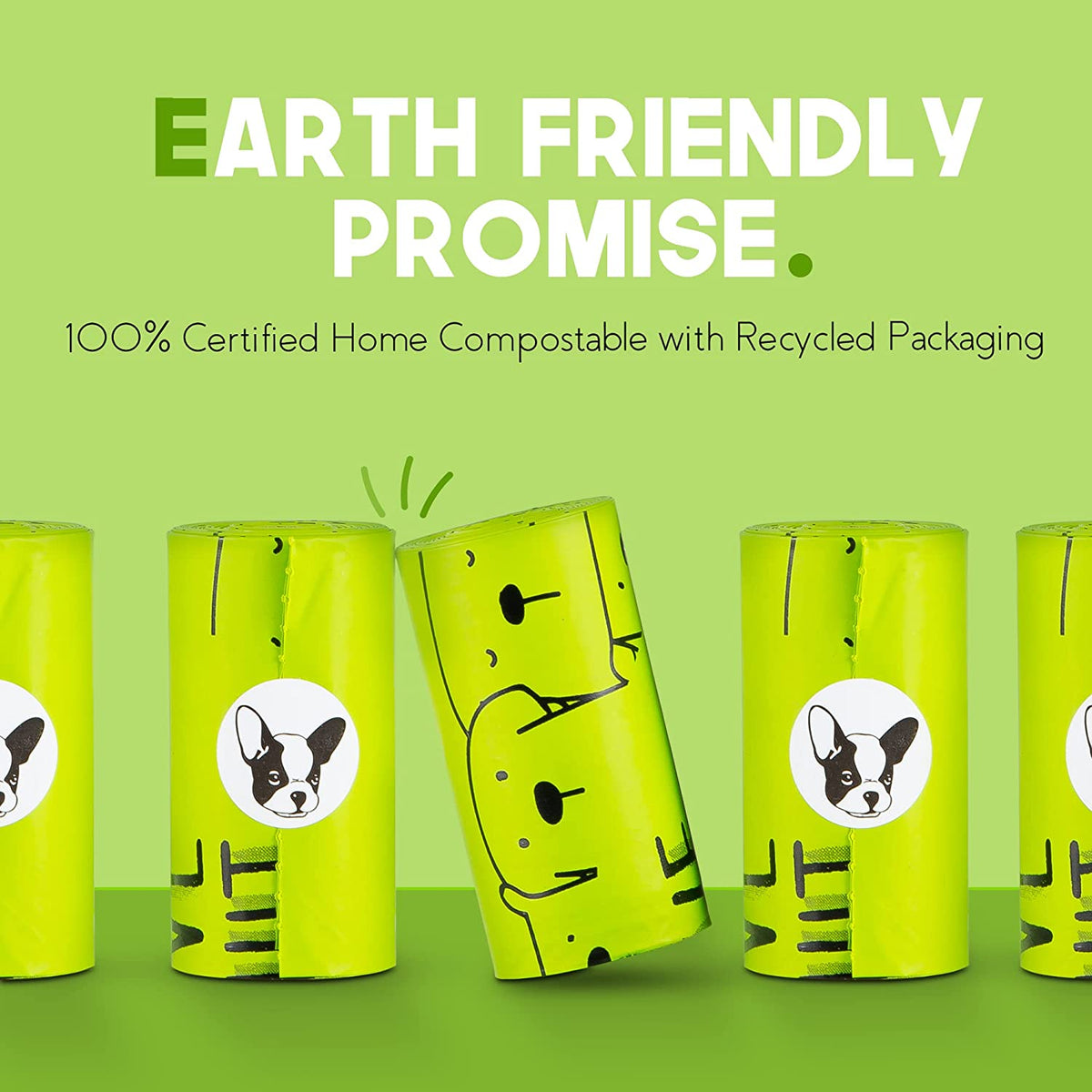 Home Compostable Dog Waste Bags - 100% Certified, 10% Donated to Charity, ASTM D6400 & EN 13432 Compliant - 240 Plant-Based Bags (16 Rolls)